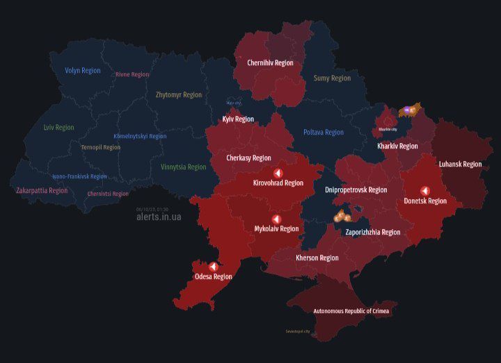 Zonas de alerta por presencia de drones rusos