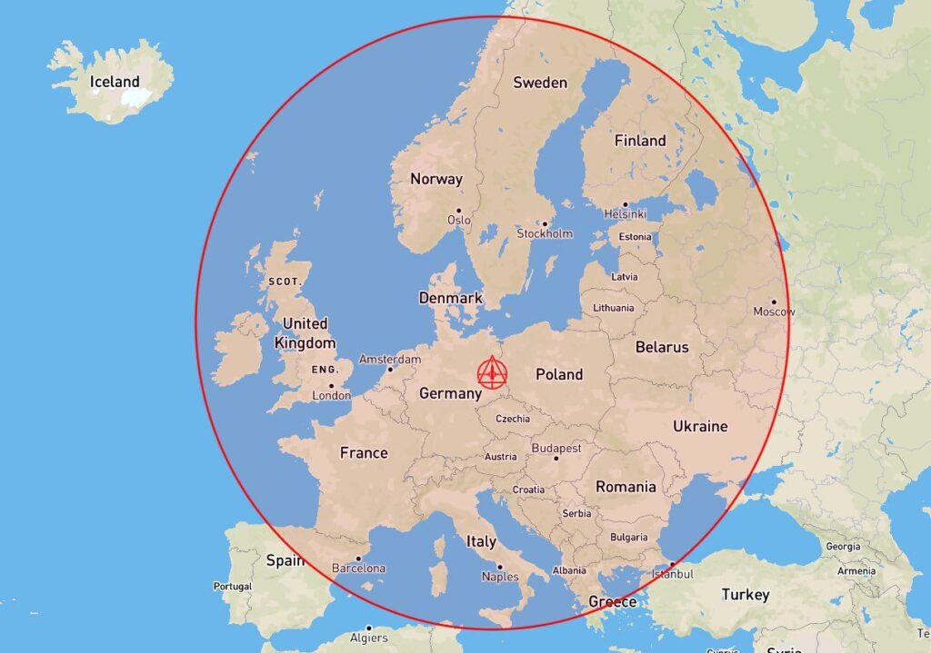 Alcance del misil Tomahawk