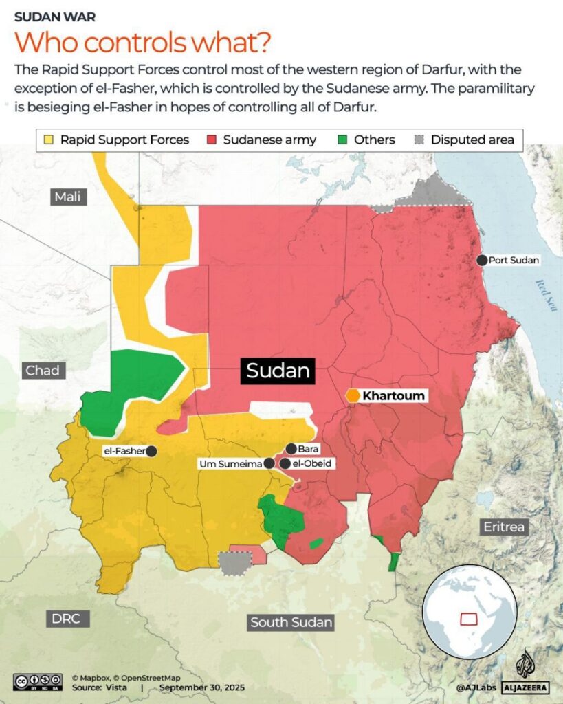Mapa guerra Sudán 