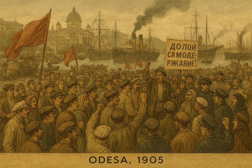 Llegada al puerto de Odesa del Acorazado Potemkin