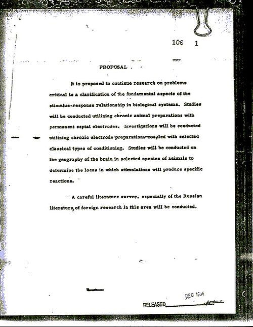Documento desclasificado MKUltra 